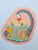 Chat-pitre - 50*65 cm-2016 - acrylique sur papier