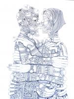 Le baiser - 50*65 cm-2010 - mine de plomb sur papier