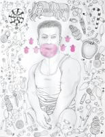 Barbapapa - 50*65 cm-2020 - crayon gris sur papier