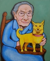 Le chien jaune - 45*55 cm-2019- acrylique sur toile