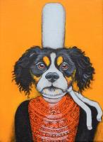 Chien bigouden - 16*22 cm-2014 - acrylique sur toile