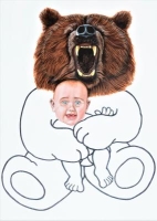 Ours en peluche - 80*115 cm-2011 - acrylique sur toile