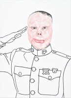 Action Man brûlé - 80*115 cm-2011 - acrylique sur toile